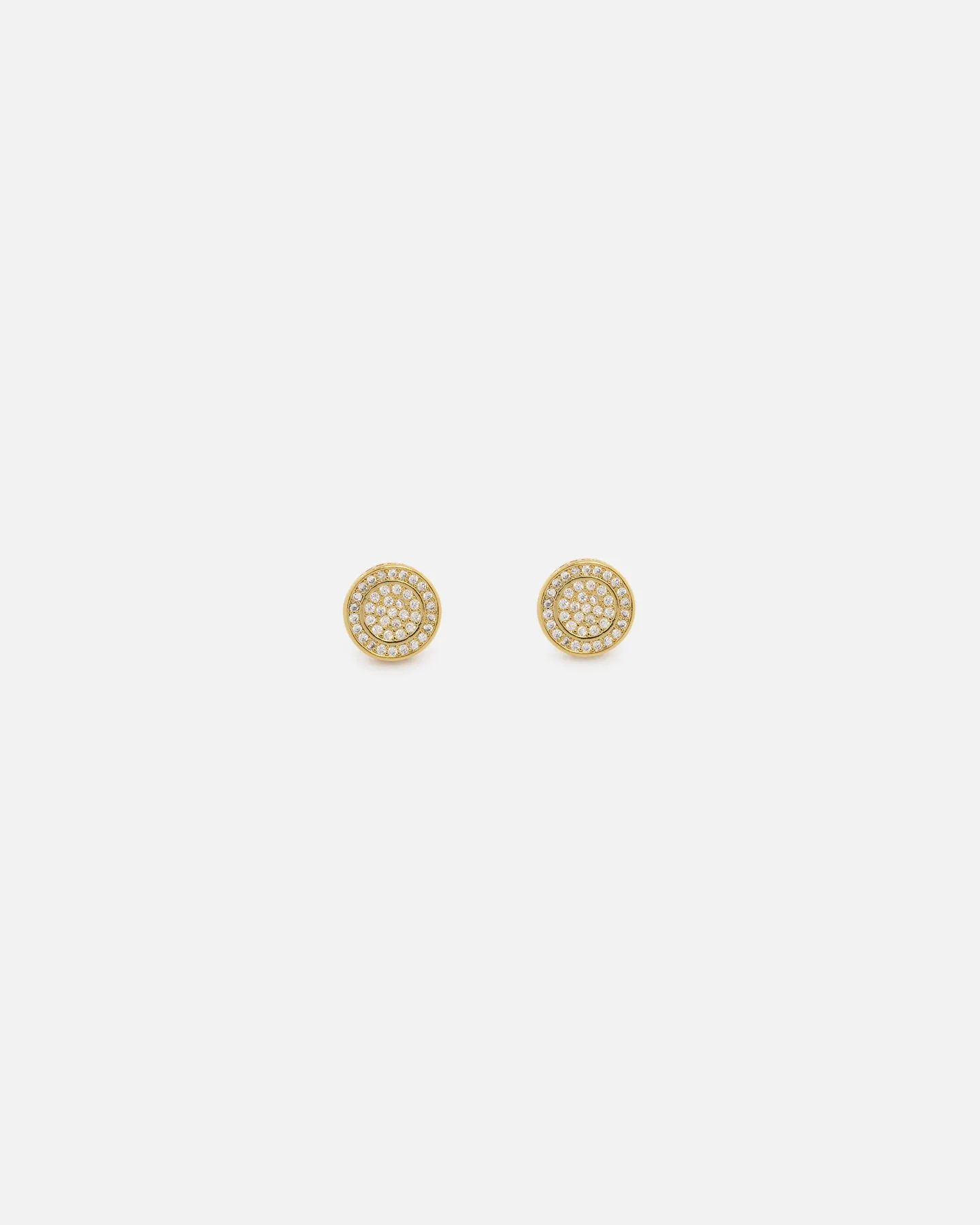 Iced Gold Saint Morta Stadium Earrings with Embellishments