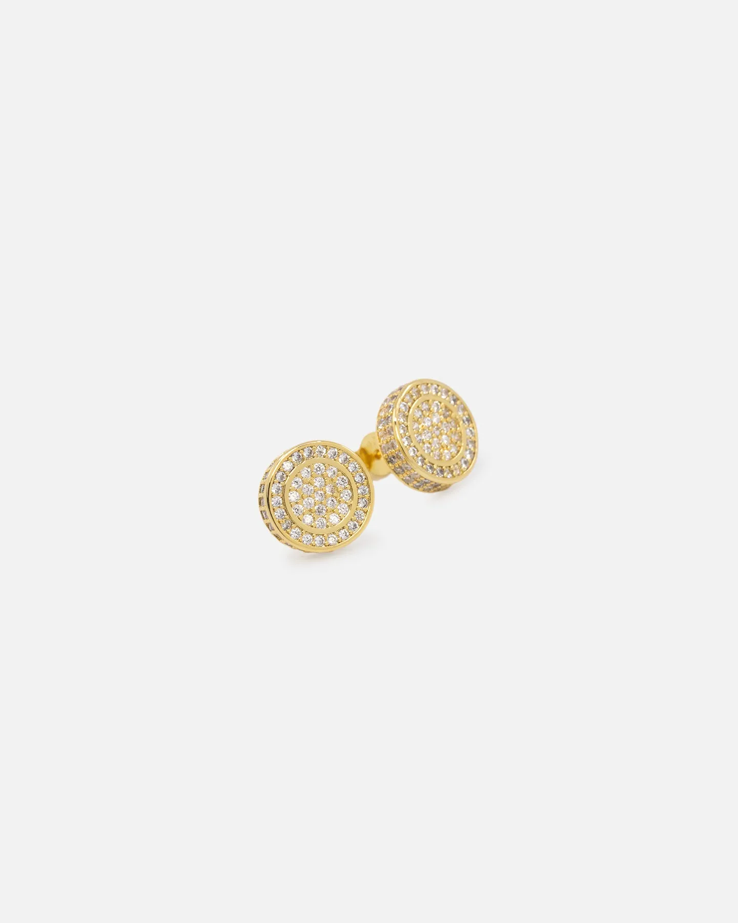 Iced Gold Saint Morta Stadium Earrings with Embellishments