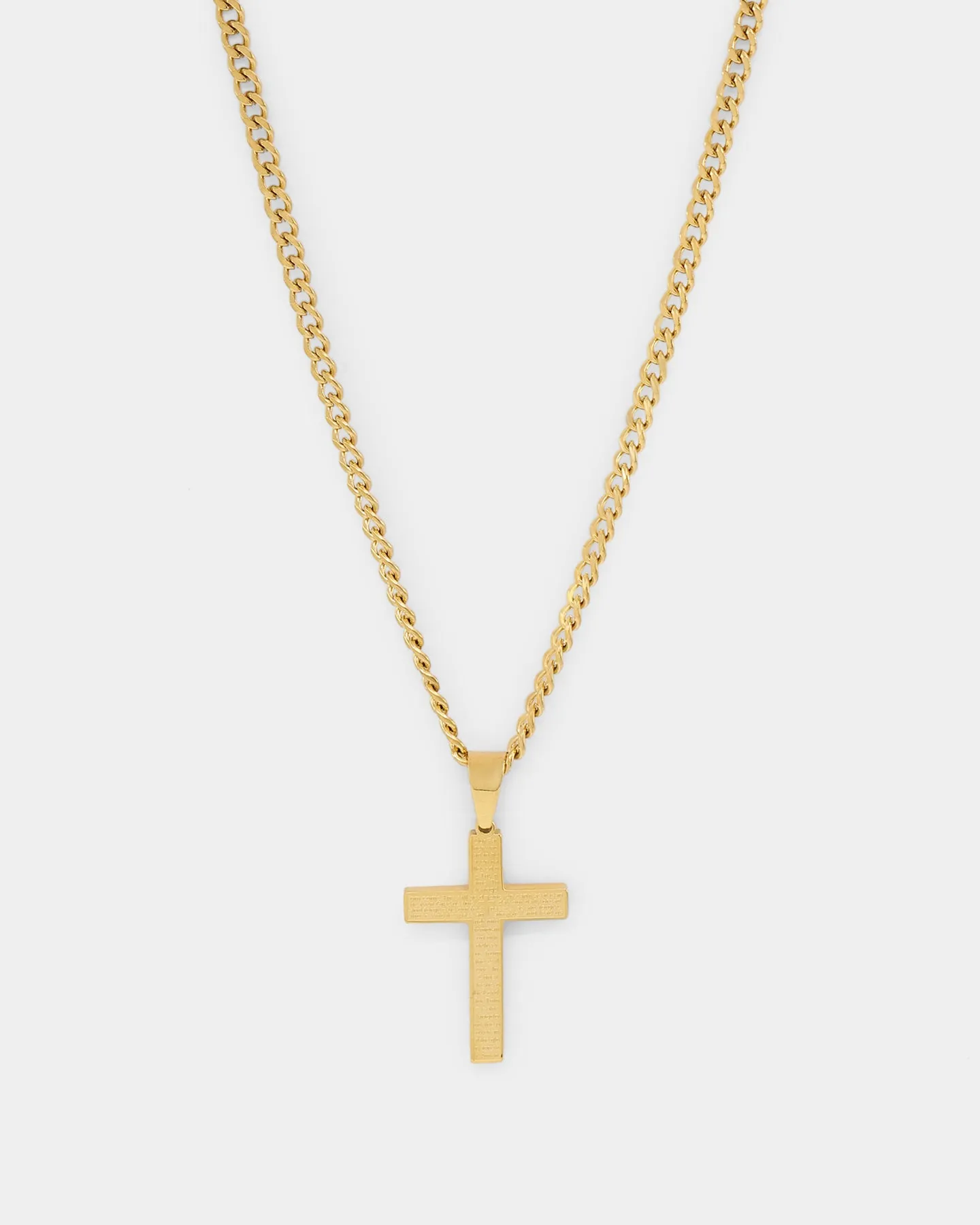 Saint Morta Textured Cross Pendant Gold