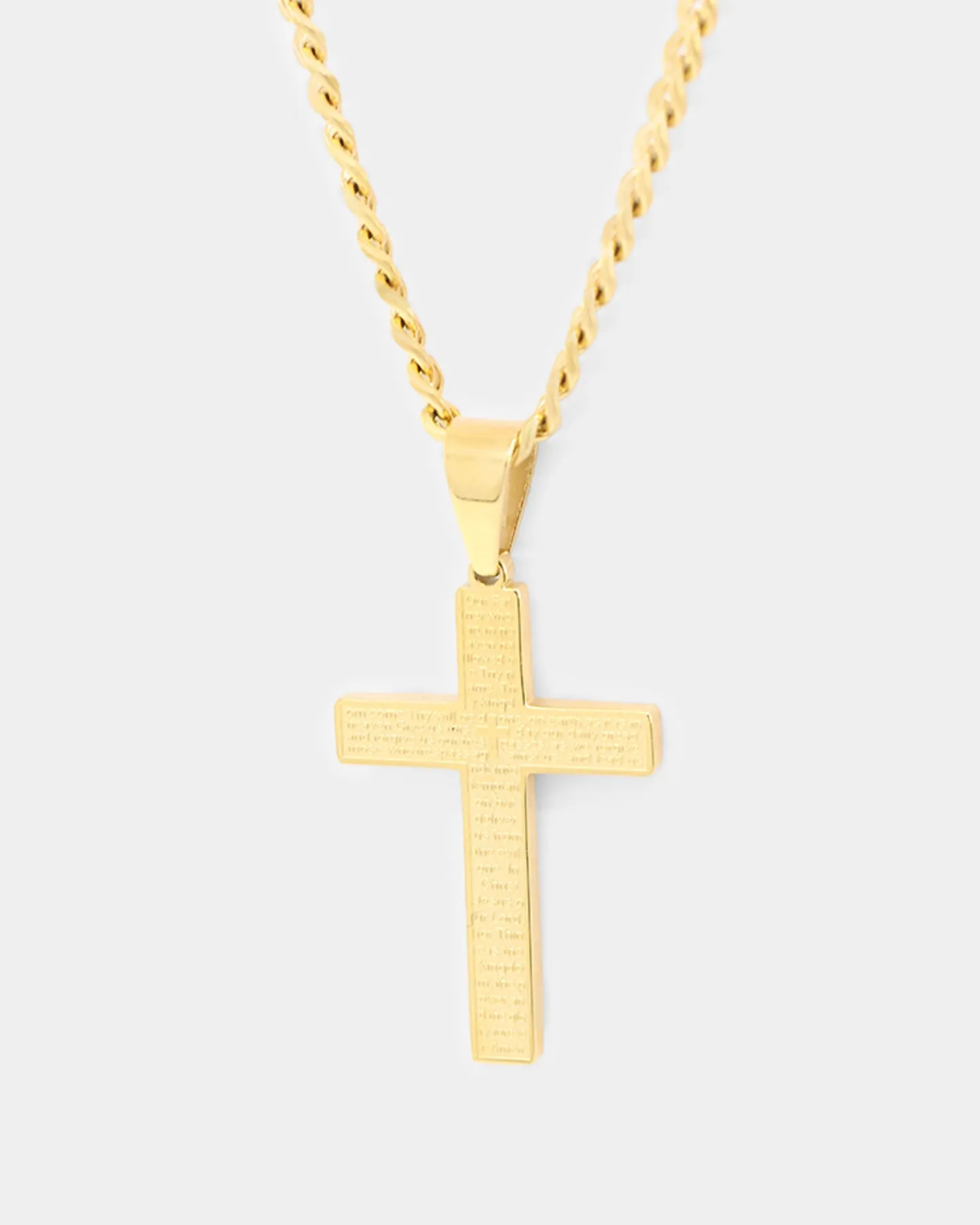 Saint Morta Textured Cross Pendant Gold