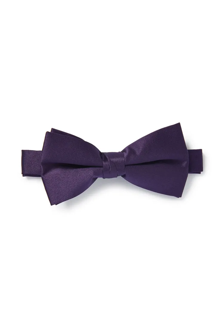 Satin Bow Tie - Dark Purple