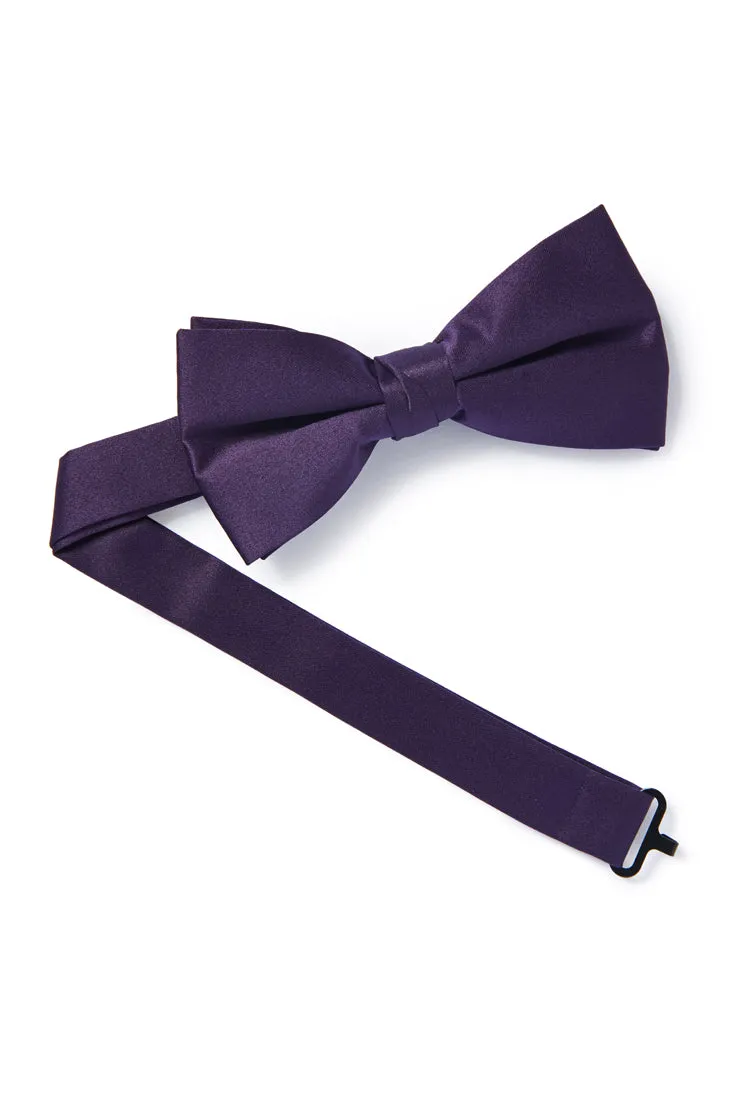 Satin Bow Tie - Dark Purple