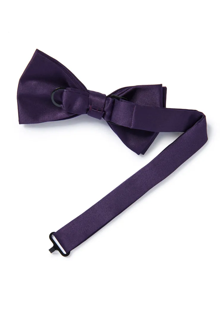 Satin Bow Tie - Dark Purple