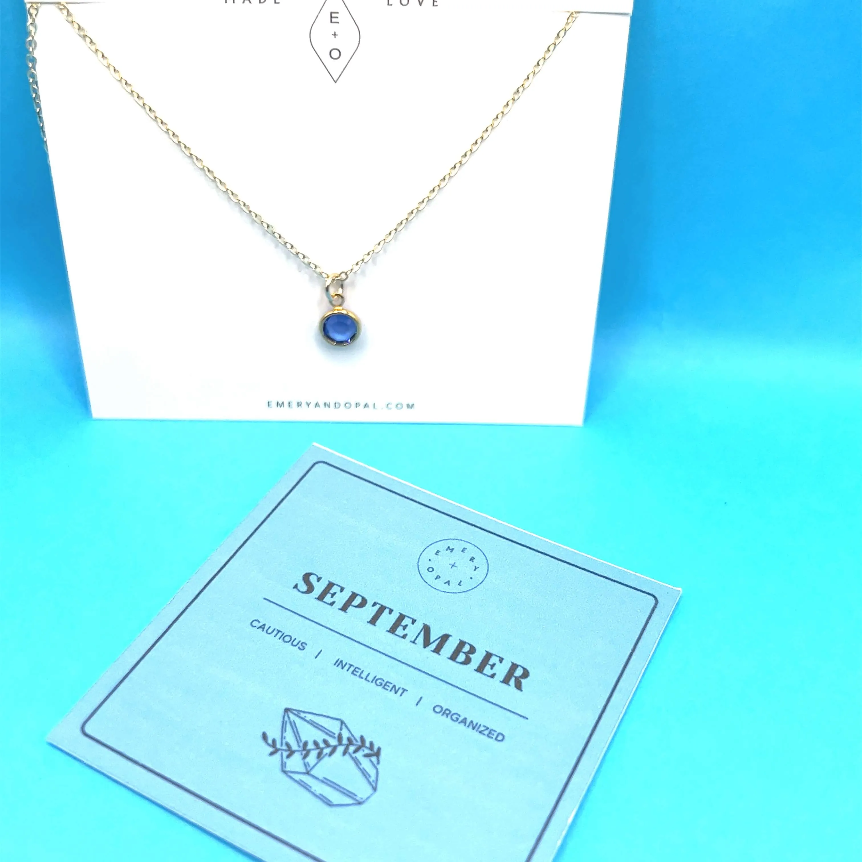 September Swarovski Birthstone Necklace - 14k Gold-Filled