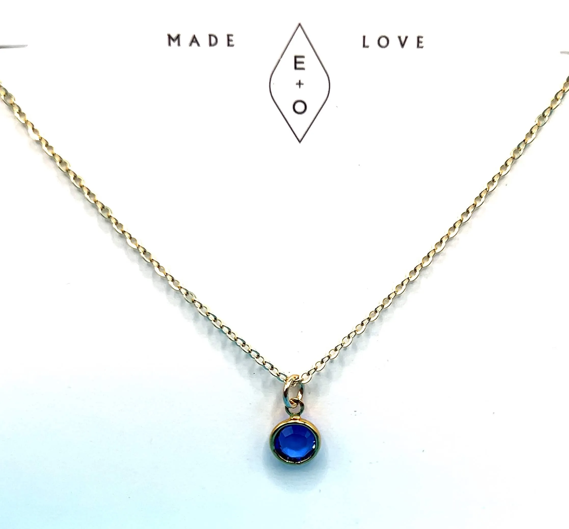 September Swarovski Birthstone Necklace - 14k Gold-Filled