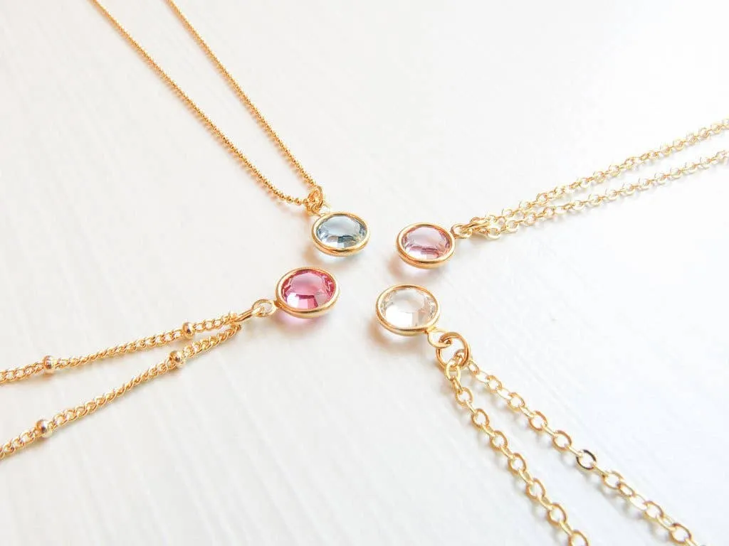 September Swarovski Birthstone Necklace - 14k Gold-Filled