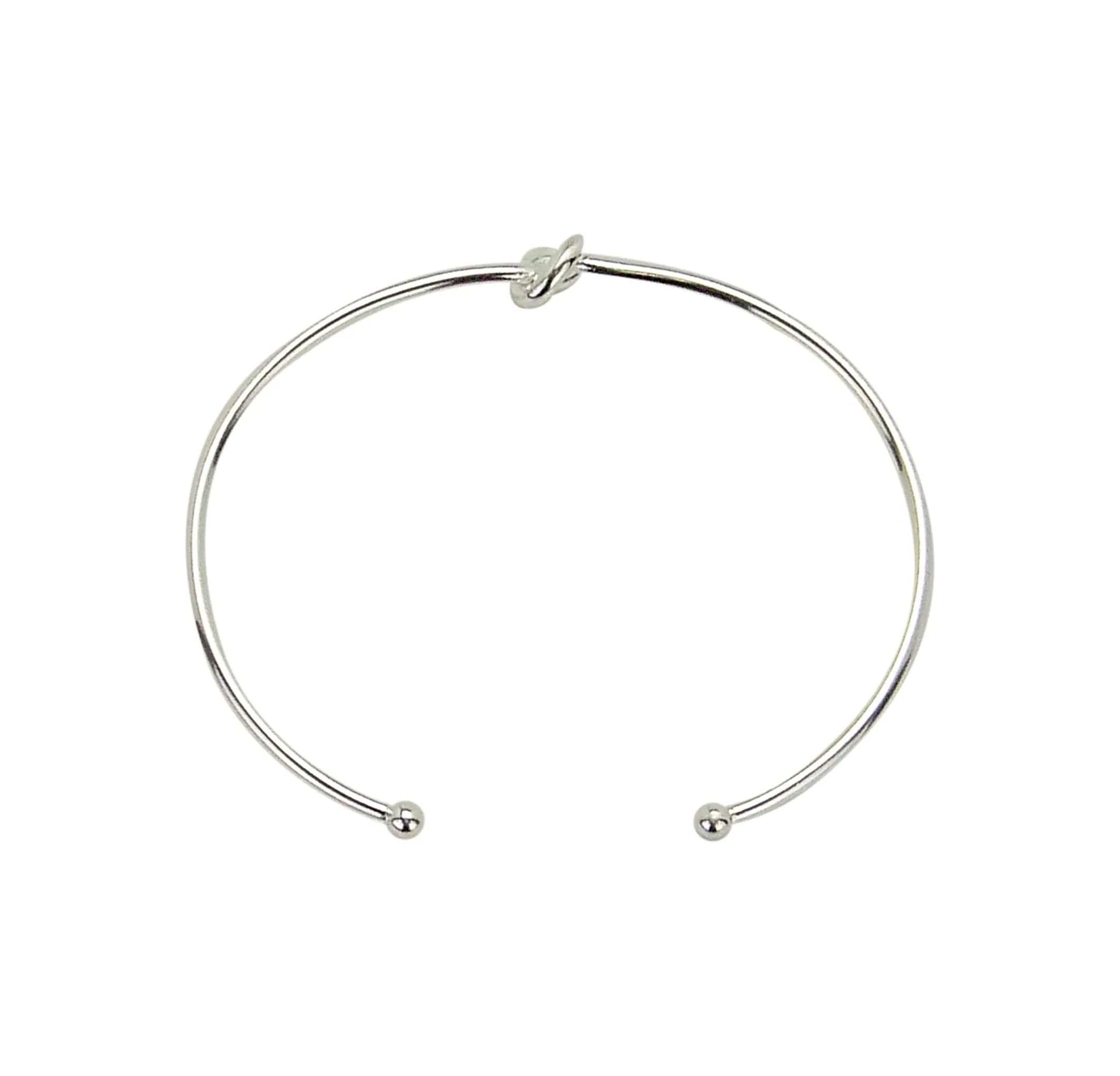 Sheila Fajl Classic Knot Bangle Bracelet in Polished Silver Plated