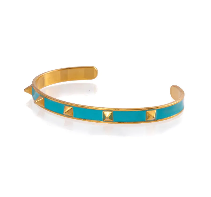 Skinny Pyramid Enamel Bangle