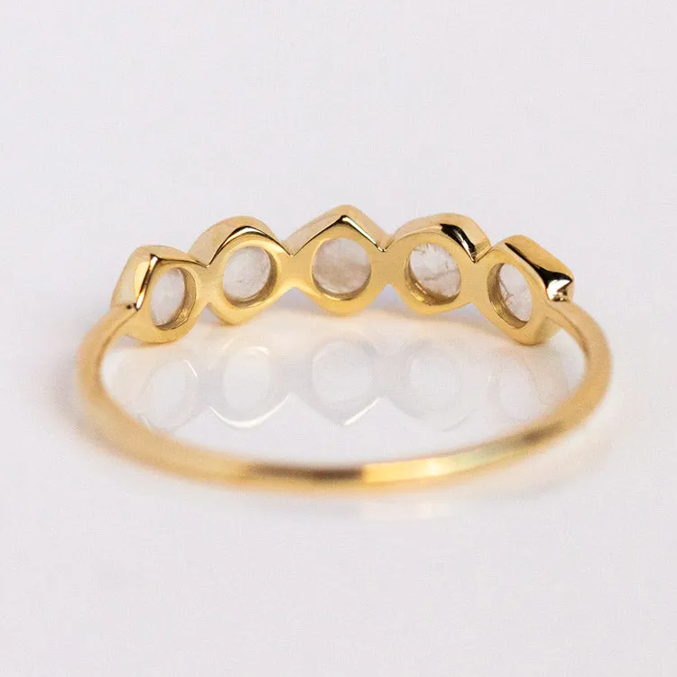 Solid Gold Organic Moonstone Ring