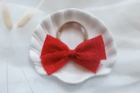 Sparkly Cherry Tulle Bow - Headband