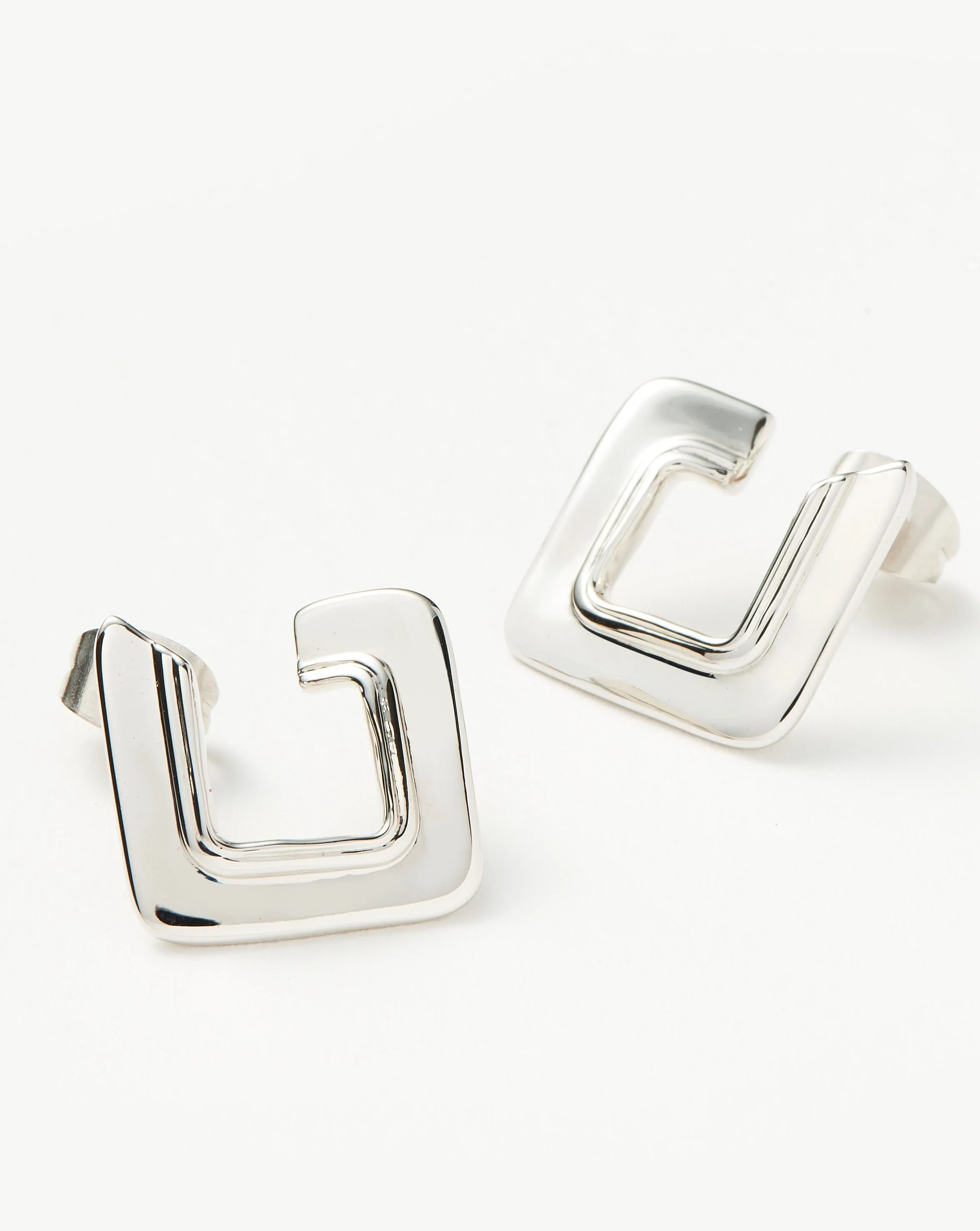 Squared Open Stud Earrings