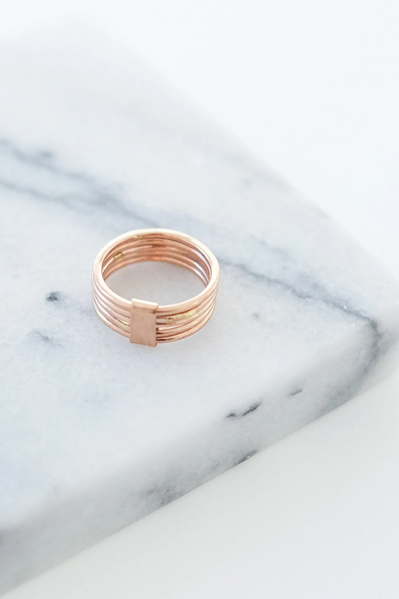 Stacked Five Band Bronze Ring