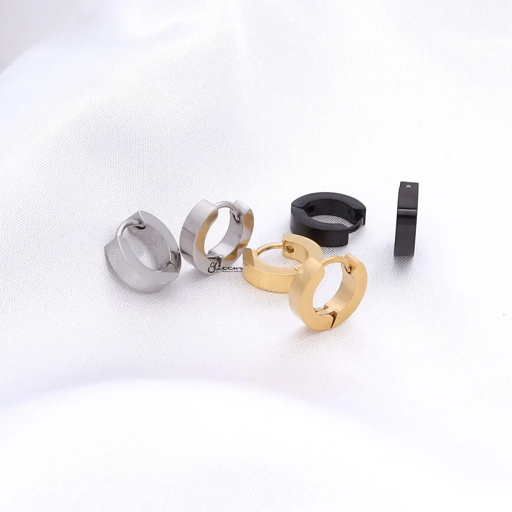 Stainless Steel Huggie Hoop Earrings - Small