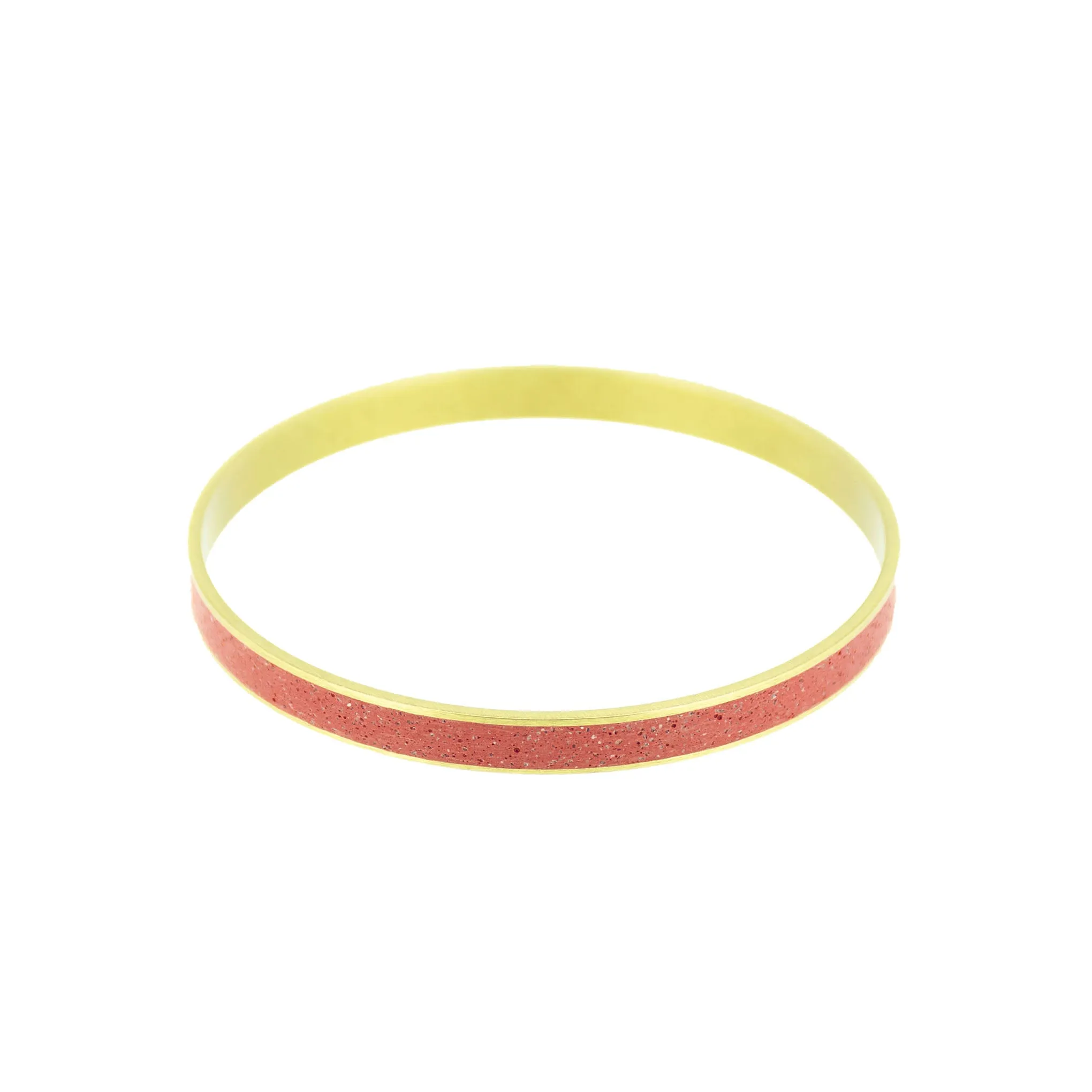 Standard Gauge Bangle Bracelet BRASS   CONCRETE Red