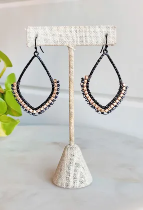 Stay in Touch Teardrop Earrings in Black