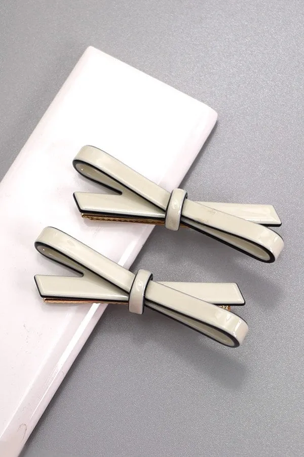 Stephanie Acetate Hair Bow Clips - Sets of 2