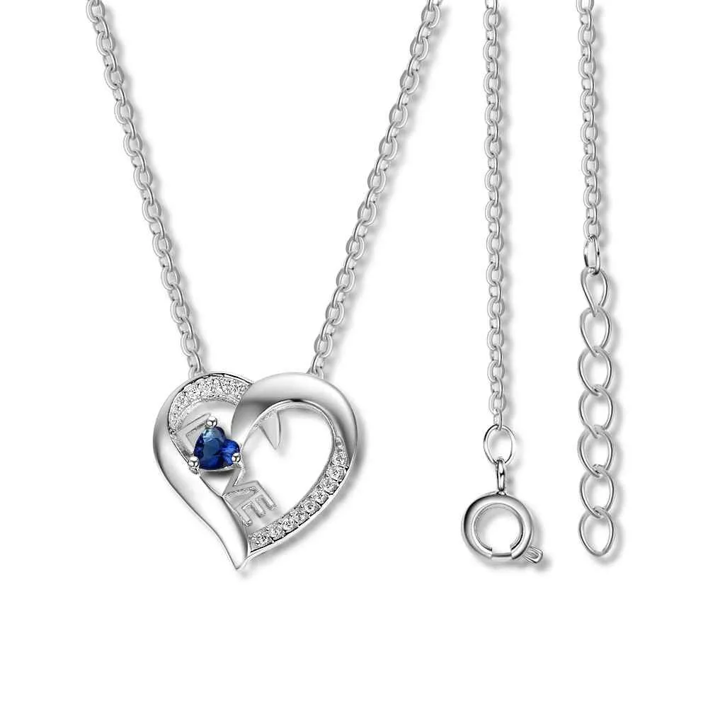 Sterling Silver Birthstone Necklace Pendants