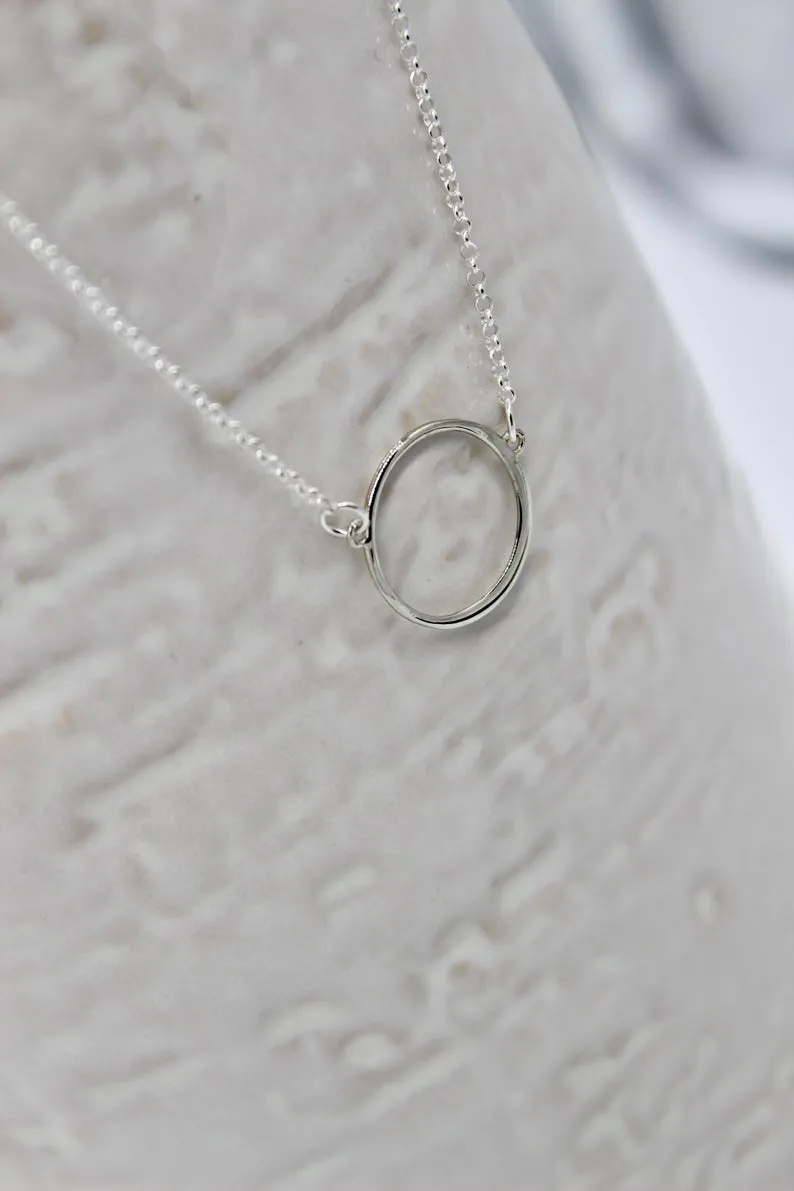 Sterling Silver Circle Necklace