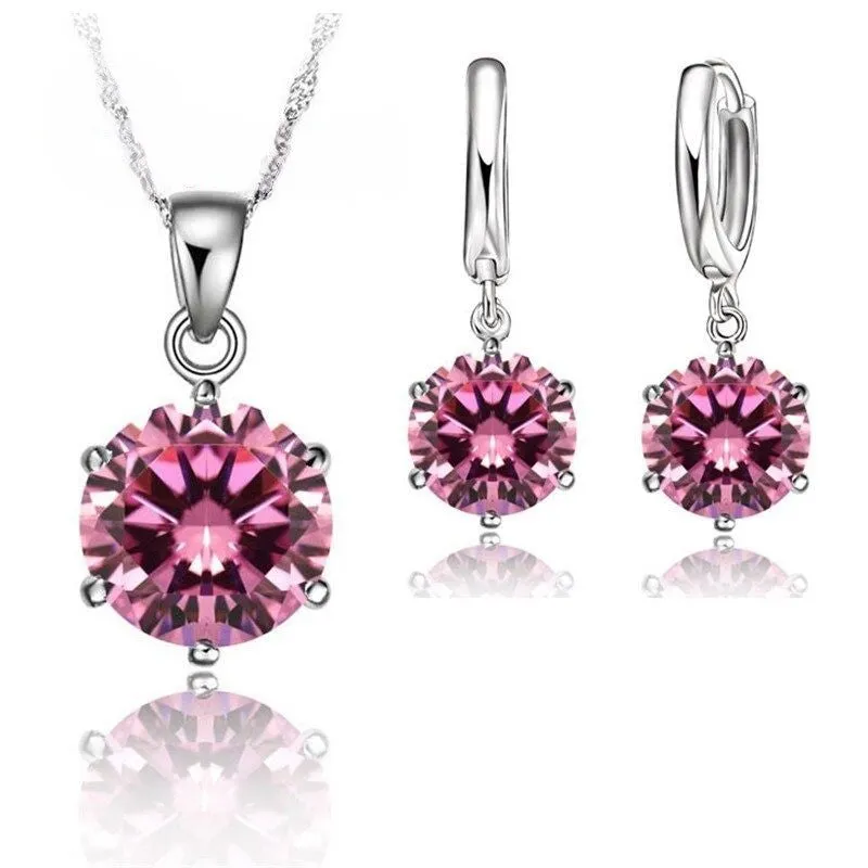 Sterling Silver Cubic Zirconia Necklace For Women