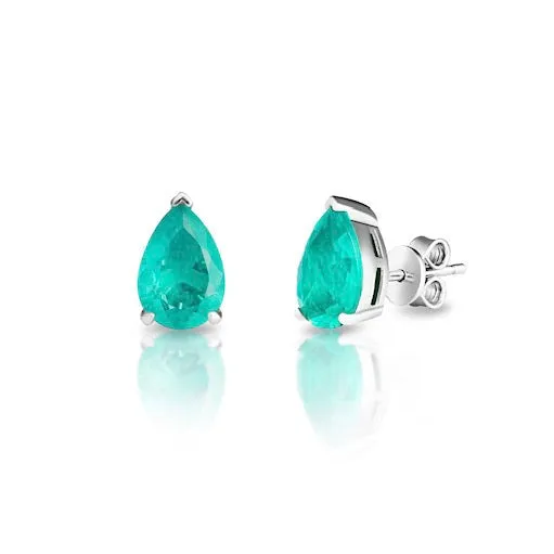 Sterling silver pear paraiba stud earrings