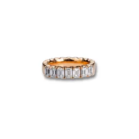 Stretch & Stack Emerald Cut Diamond Half Eternity Rings