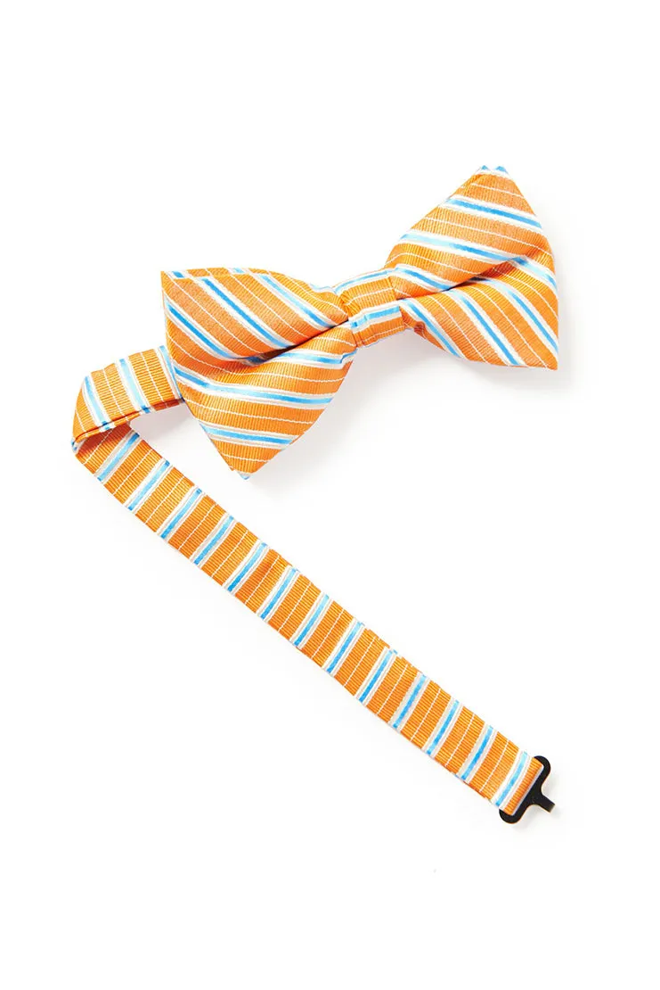 Striped Bowtie - Orange & Blue