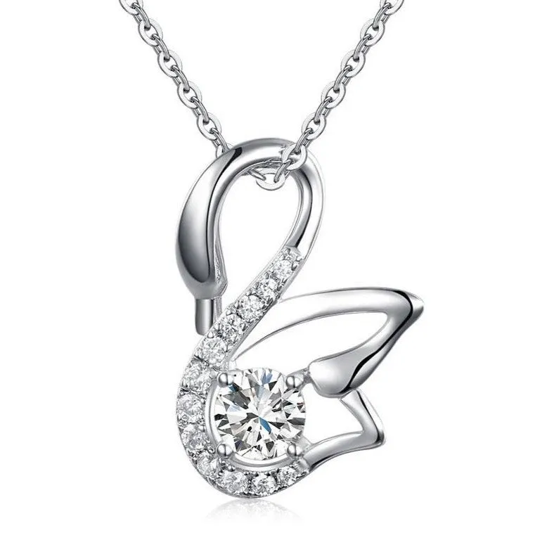 The Crystal and Silver Swan Necklace