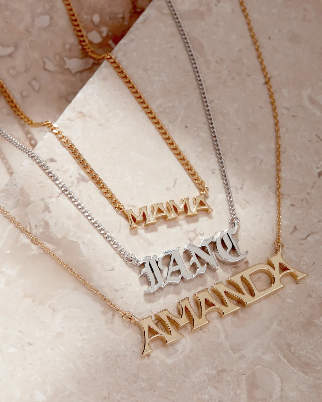 The Nameplate Necklace [Old English]