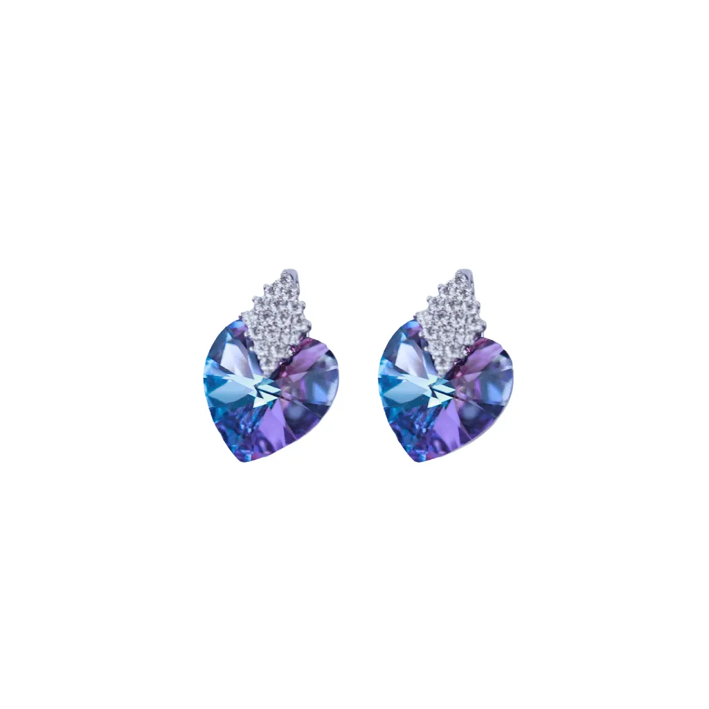 The Swarovski Sapphire Crystal big Heart Earrings