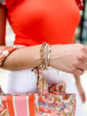 Tri Chain Rhinestone Bracelet