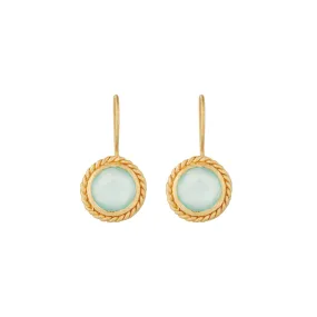 Vama | Fern Earrings | Metal-Sterling Silver | Stone-Aqua Chalcedony | Finish-Matt