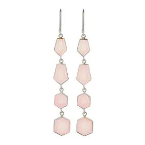 Vama | Zoe Earrings | Metal-Sterling Silver | Stone-Pink | Finish-Matt