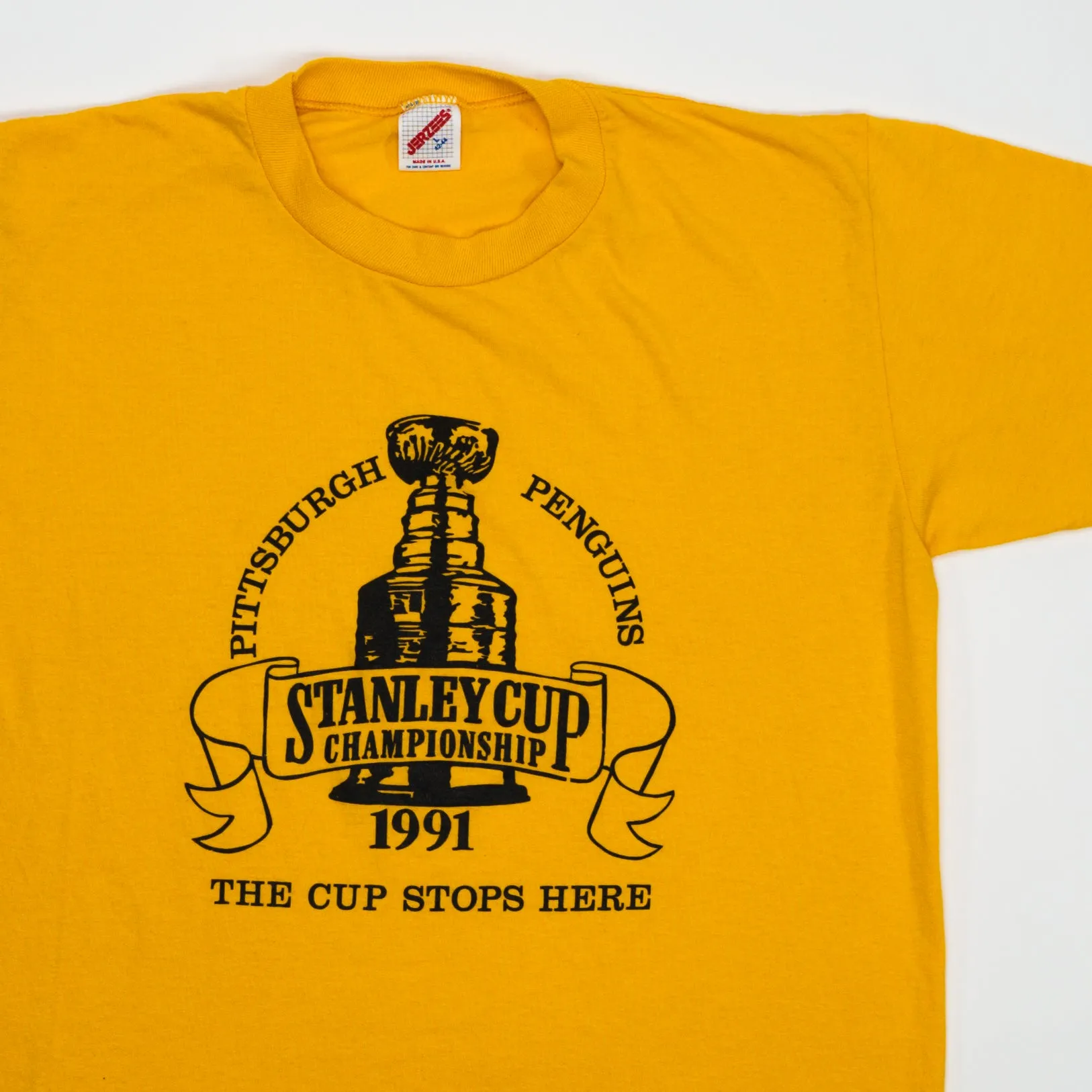 Vintage '91 Pittsburgh Penguins Stanley Cup Champions Tee (S/M)