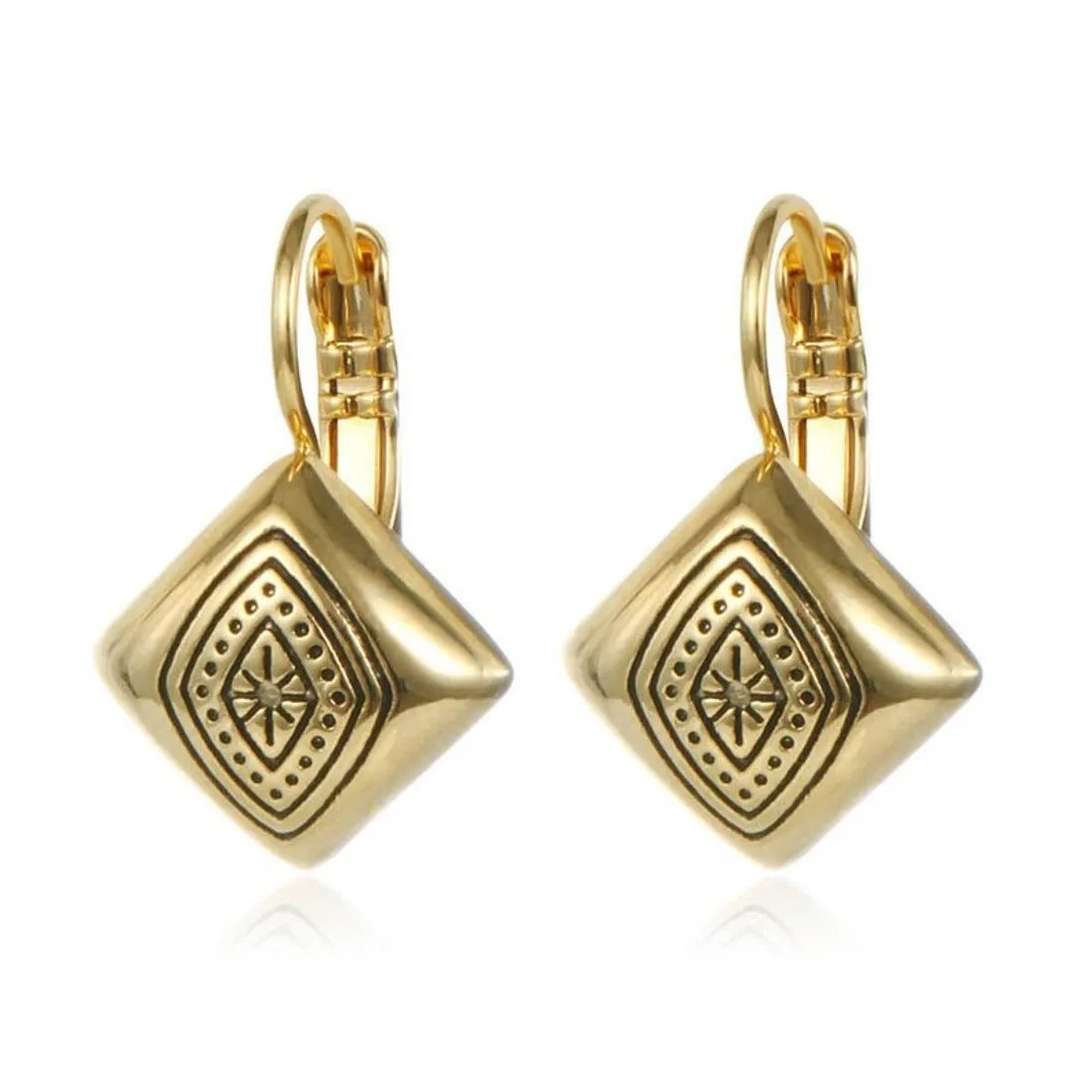 Vintage Exquisite Carved Square Shaped Ear Cuff Earrings - 2 Styles