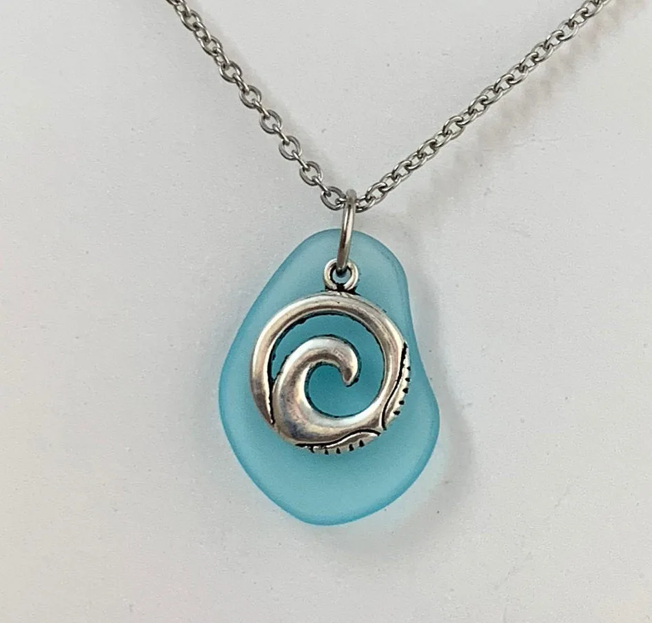 Wave Sea Glass Necklace