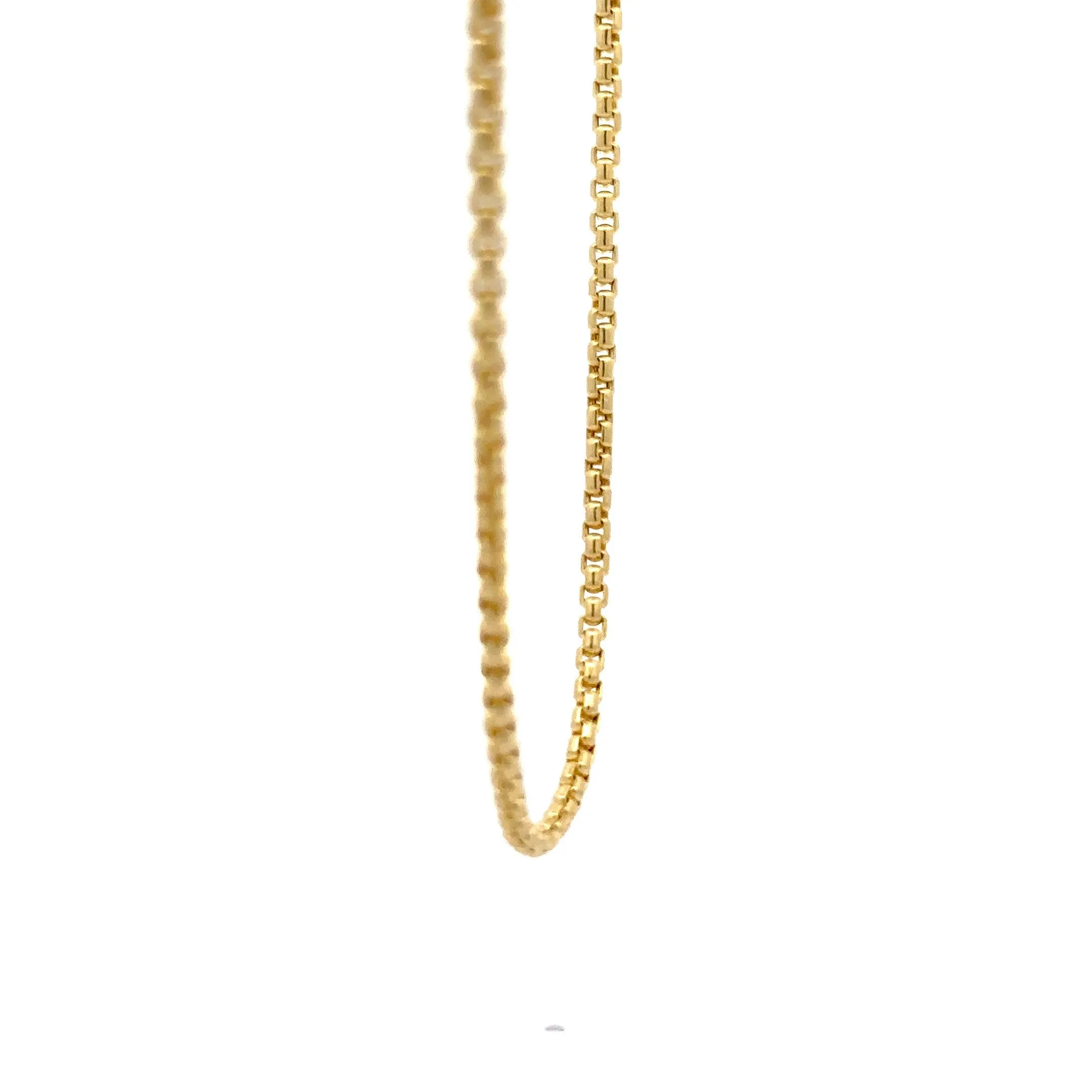 WD1182 14 kt Gold 2mm Box Chain Link Necklace