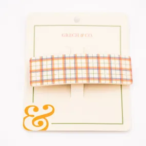 Wide Bar Clip-Plaid