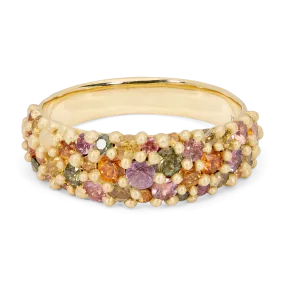 Wide Blossom Crush River Ring - Made to Order