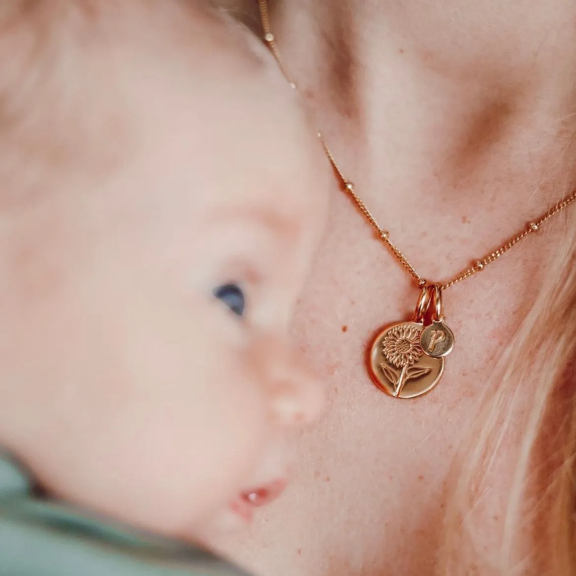 Wild Flower Necklace With Initial