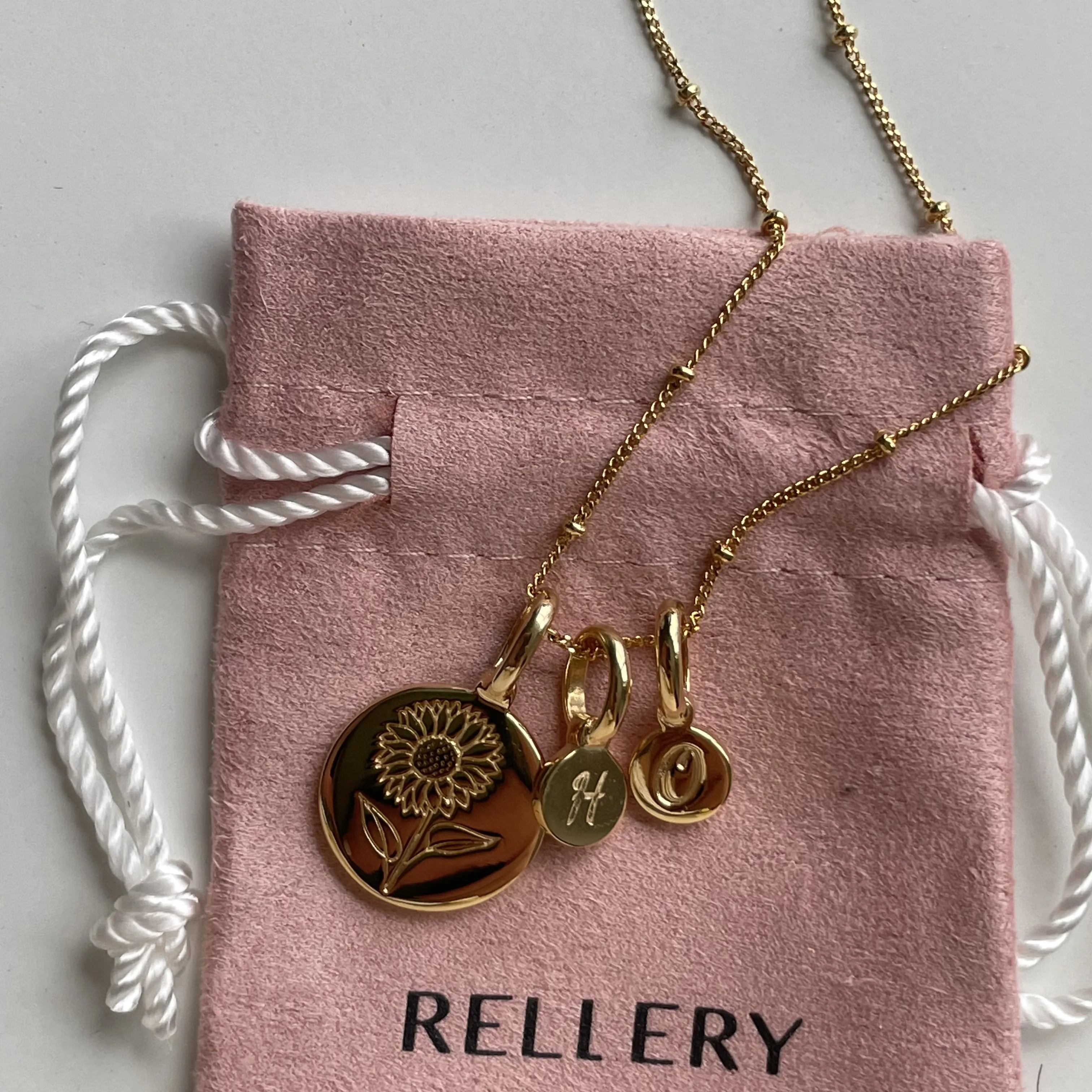 Wild Flower Necklace With Initial