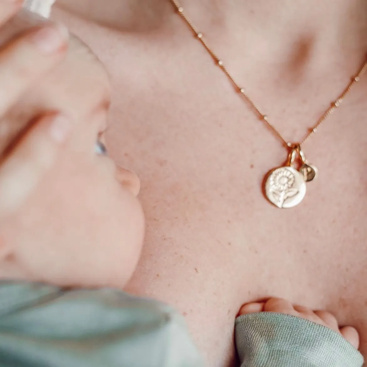 Wild Flower Necklace With Initial