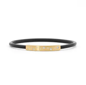 Yellow Gold Diamond Neoprene Bangle