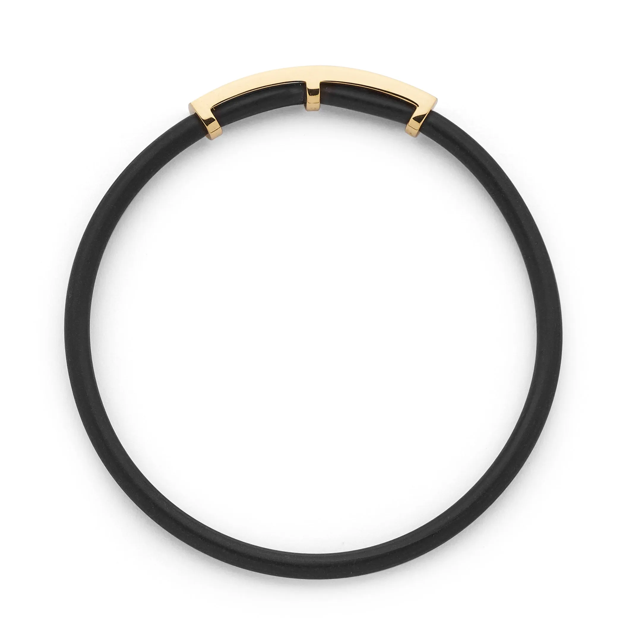 Yellow Gold Diamond Neoprene Bangle