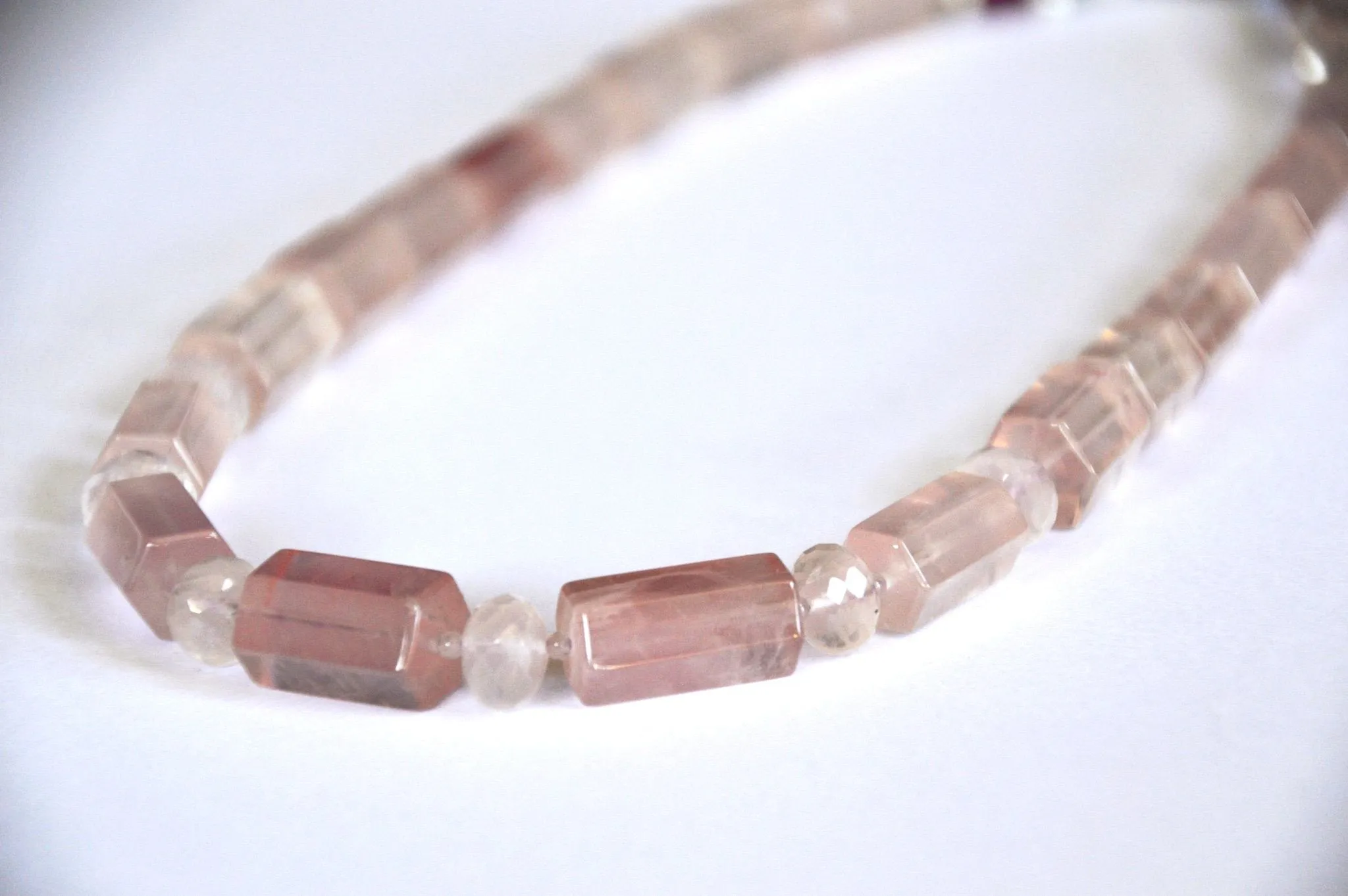 You Make me Blush Rose Quartz Necklace