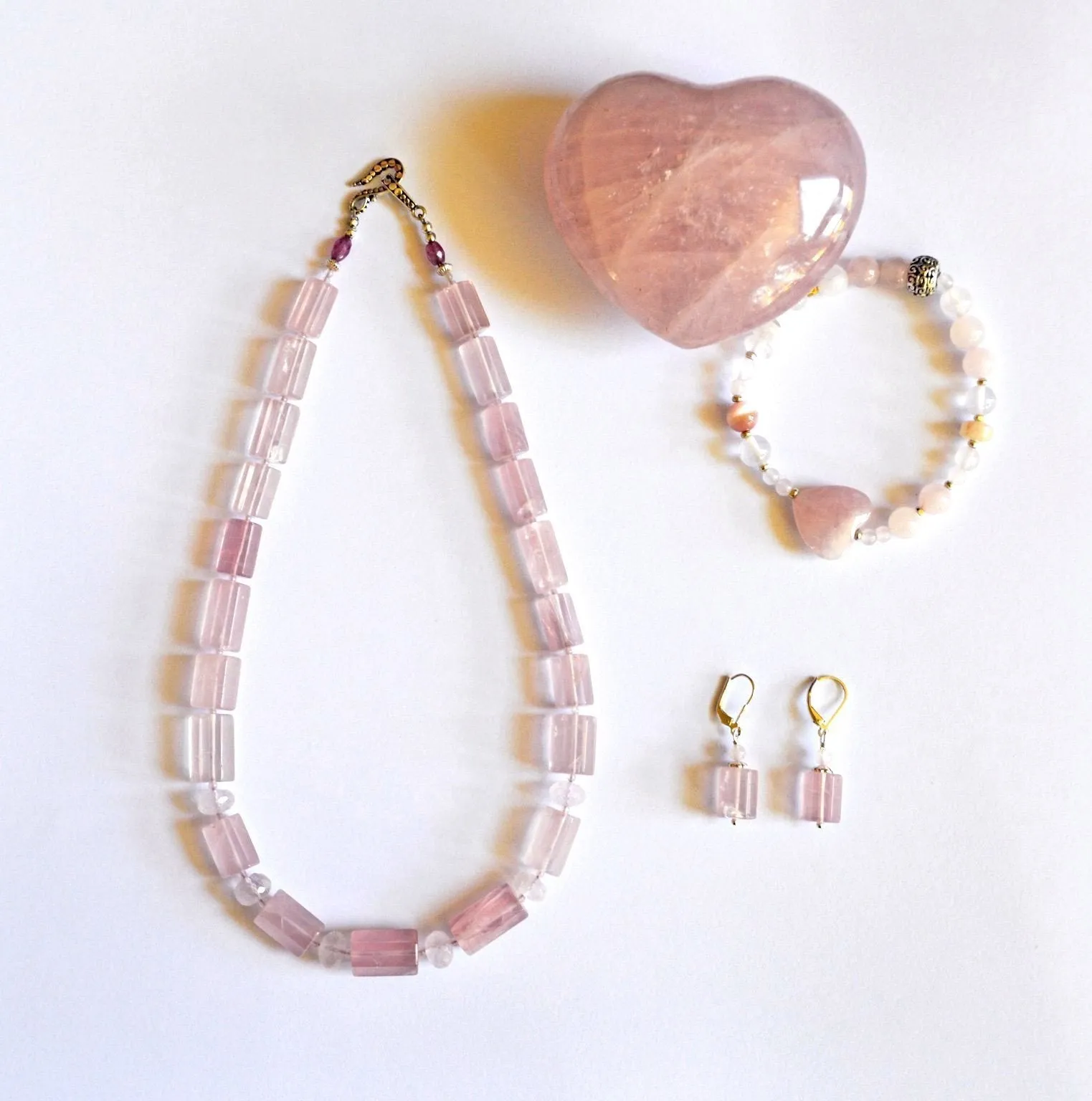 You Make me Blush Rose Quartz Necklace